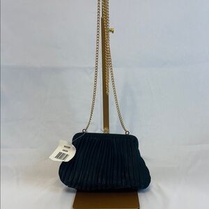 Sophisticated Black Pleated Clutch